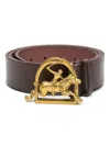 Polo Ralph Lauren Jmp Plyr Elev Plaque Smooth Leather Polo Belt Accessories In Brown