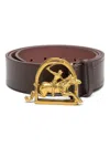Polo Ralph Lauren Jmp Plyr Elev Plaque Smooth Leather Polo Belt Accessories In Brown