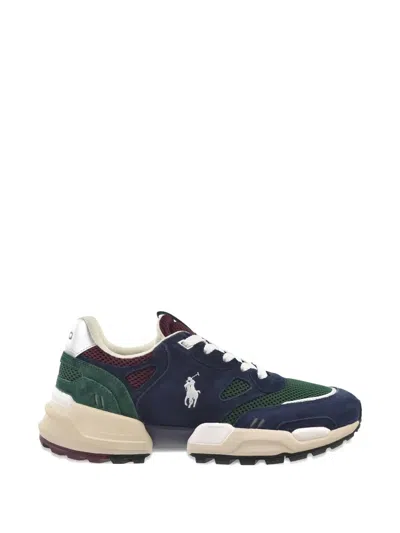 Polo Ralph Lauren Jogger Suede Mesh Sneakers In Multi