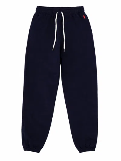 Polo Ralph Lauren Cotton-polyester Embroidered Logo Sweatpants In Blue