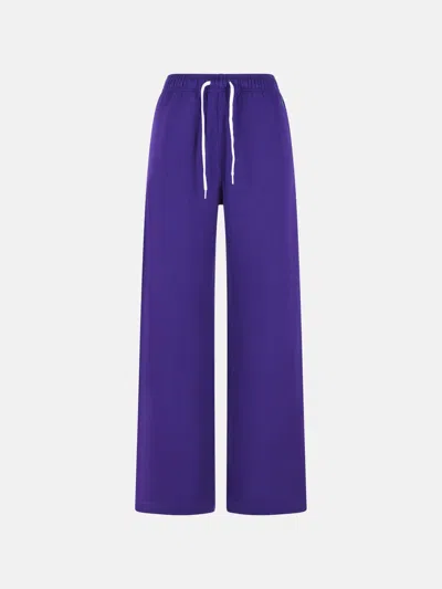 Polo Ralph Lauren 'jogger' Purple Cotton Blend Pants In Blue