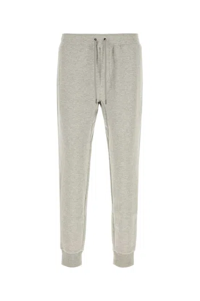 Polo Ralph Lauren Cotton Blend Joggers Ribbed Cuffs Back Pocket In Gray