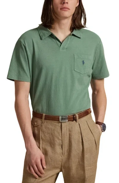 Polo Ralph Lauren Johnny Collar Cotton & Linen Pocket Polo