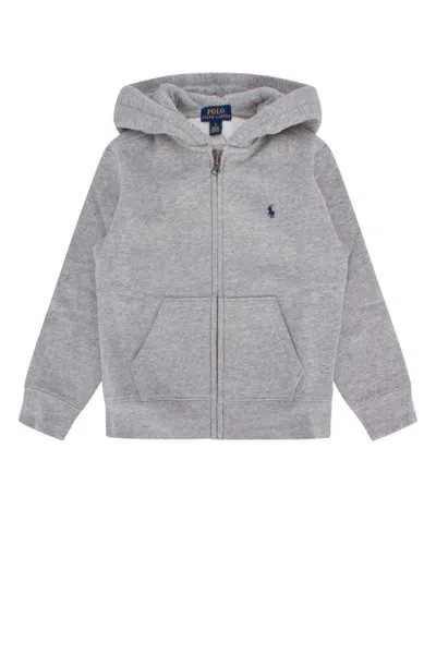Polo Ralph Lauren Jr Cotton Hoodie In Gray