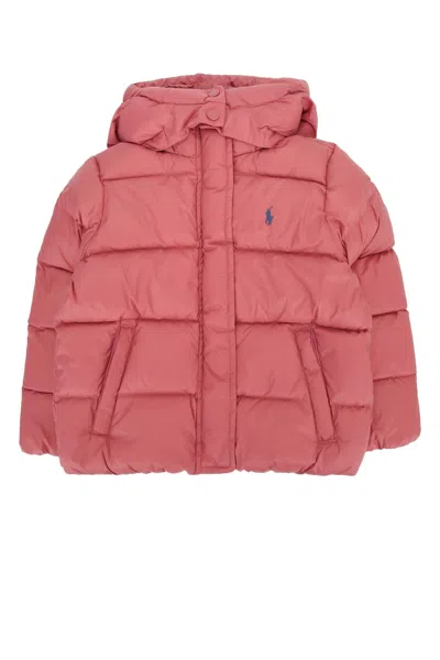 Polo Ralph Lauren Jr Kids Down-fill Puffer Bomber Jacket In Canvaspink