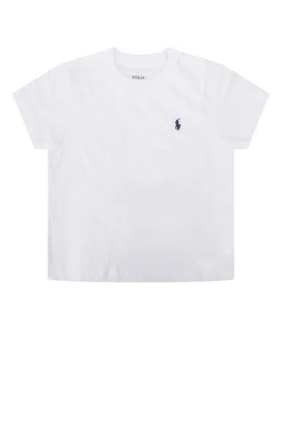 Polo Ralph Lauren Jr Logo-embroidered T-shirt In White