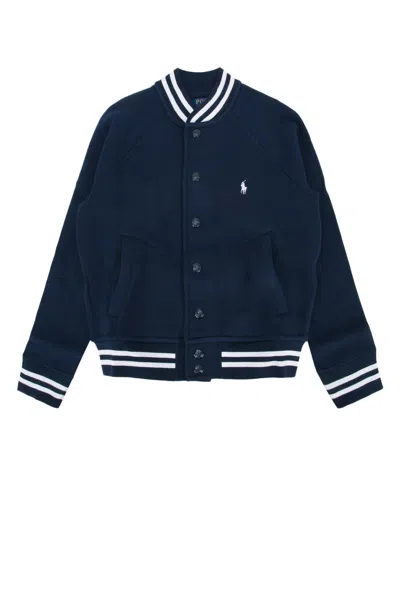 Polo Ralph Lauren Jr Striped Bomber Jacket In Blue