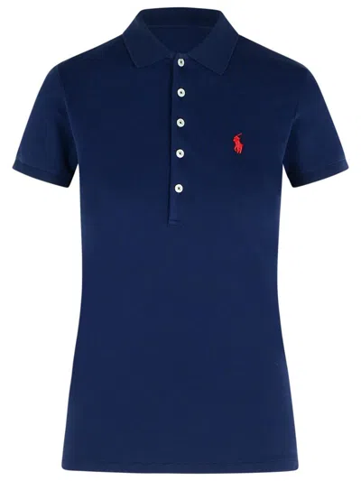 POLO RALPH LAUREN POLO RALPH LAUREN 'JULE' NAVY COTTON POLO SHIRT