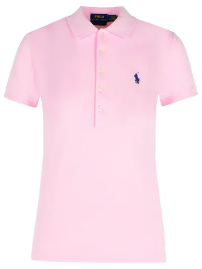 Polo Ralph Lauren 'jule' Pink Cotton Polo Shirt In Burgundy