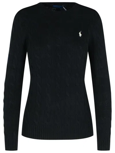 Polo Ralph Lauren Cable Wool And Cashmere Crewneck Jumper Clothing In Black