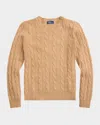 Polo Ralph Lauren Julianna Cable-knit Cashmere Sweater In Collection Camel Melange