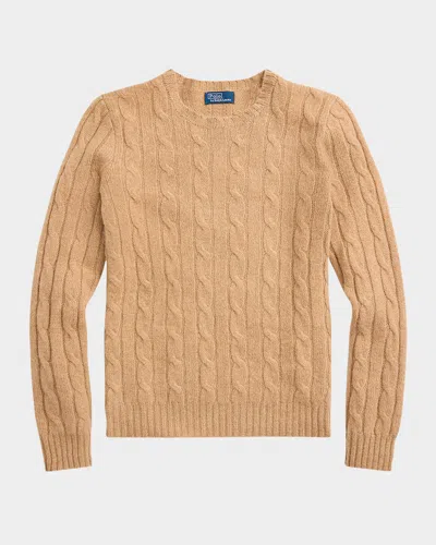 Polo Ralph Lauren Julianna Cable-knit Cashmere Sweater In Brown