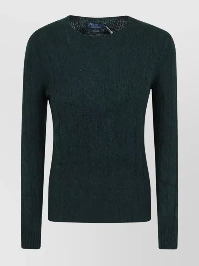 Polo Ralph Lauren Julianna Cable Knit Crewneck Pullover In Black