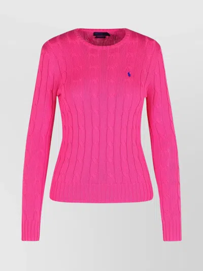 Polo Ralph Lauren 'julianna' Cable Knit Sweater In Pink