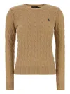 Polo Ralph Lauren Julianna Cable-knit Sweater In Brown