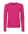 Polo Ralph Lauren Cable Knit Sweater With Round Neckline And Long Sleeves In Pink