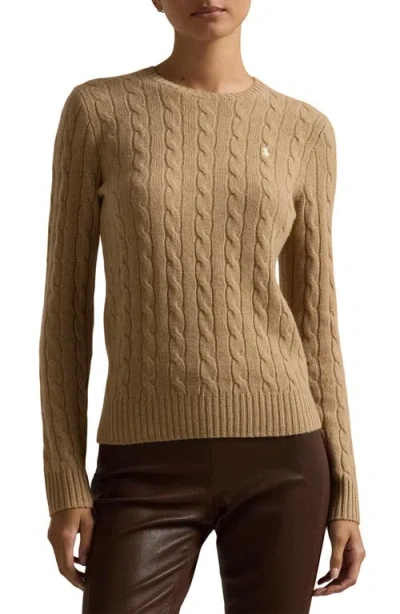 Polo Ralph Lauren Cappuccino Wool And Cashmere Sweater In Collection Camel Melange