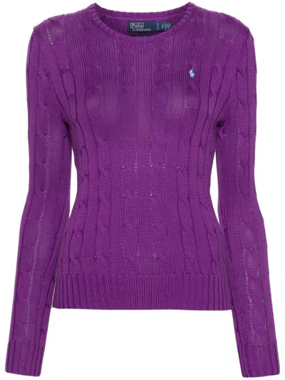 Polo Ralph Lauren Julianna Cable Sweater In Porpora