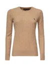 Polo Ralph Lauren Plaited Wool And Cashmere Crew-neck In Brown