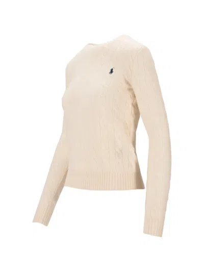 Polo Ralph Lauren Julianna Cable-knit Sweater In Neutral