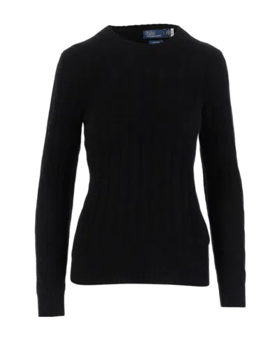 Polo Ralph Lauren Julianna Cashmere Cable-knit Jumper In Black