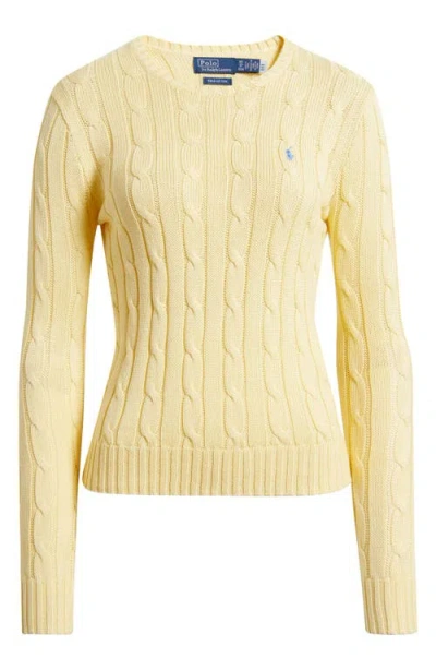 Polo Ralph Lauren Julianna Cotton Cable Sweater In T-bird Yellow