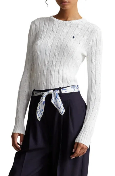 Polo Ralph Lauren Julianna Cotton Cable Sweater In White