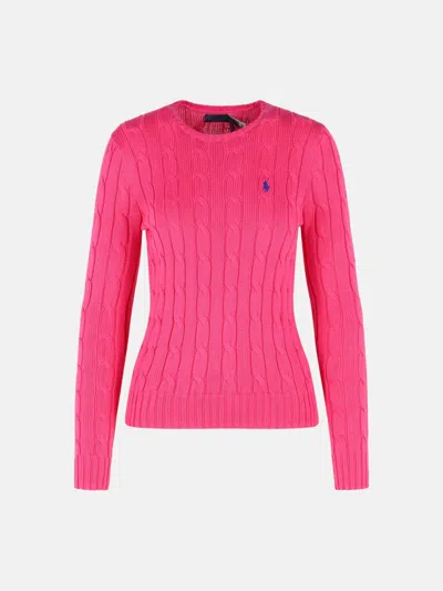 Polo Ralph Lauren 'julianna' Fuchsia Cotton Sweater In Pink