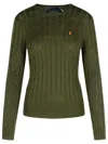 Polo Ralph Lauren Cable-knit Cotton Crewneck Sweater In Green
