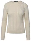 Polo Ralph Lauren Julianna Ivory Cotton Sweater In Neutral