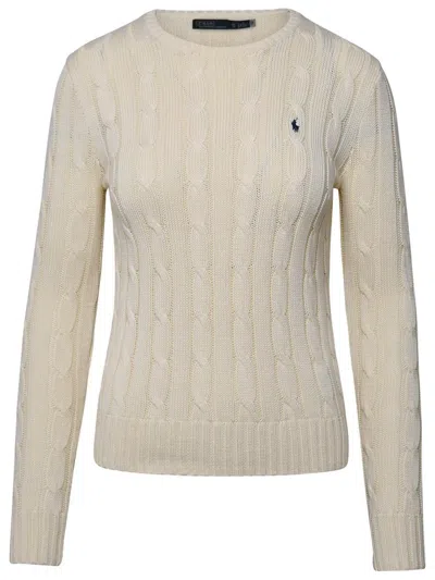 Polo Ralph Lauren Julianna Ivory Cotton Sweater In Neutral