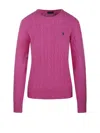 Polo Ralph Lauren Cable Knit Sweater With Round Neckline And Long Sleeves