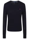 Polo Ralph Lauren Julianna Cotton Cable Crew Neck Sweater In Blue