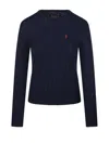 Polo Ralph Lauren Cable-knit Slim Fit Cotton Crewneck Jumper Clothing In Black