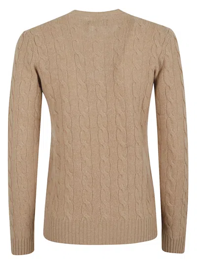 Polo Ralph Lauren Cable Knit Sweater With Crew Neckline In Pink