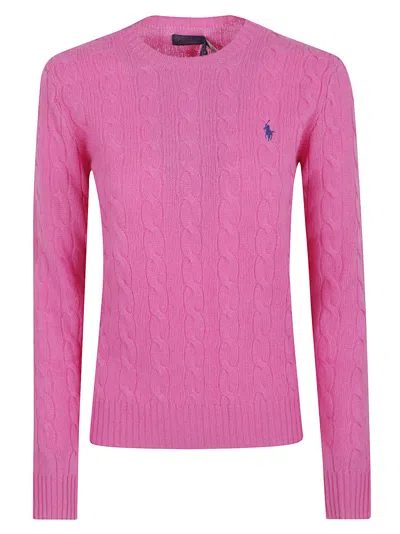 Polo Ralph Lauren Cable Knit Sweater With Crew Neckline In Pink