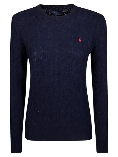 Polo Ralph Lauren Julianna Pima Cotton Cable Sweater In Blue