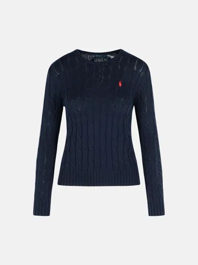 Polo Ralph Lauren 'julianna' Navy Cotton Sweater In Multi