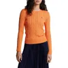 Polo Ralph Lauren Julianna Cable-knit Cashmere Sweater In Flannel Orange Melange