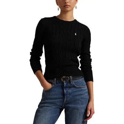 POLO RALPH LAUREN POLO RALPH LAUREN JULIANNA PIMA COTTON CABLE KNIT CREWNECK SWEATER