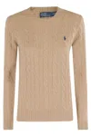 Polo Ralph Lauren Circle Neck Wool Cashmere Blend Julianna Pullover In Brown