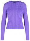 Polo Ralph Lauren 'julianna' Purple Cotton Sweater In Purple