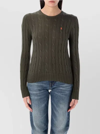 Polo Ralph Lauren Julianna Slim Fit Cable-knit Sweater In Black