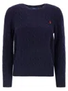 Polo Ralph Lauren Touch Julianna Cable-knit Sweater In Blue
