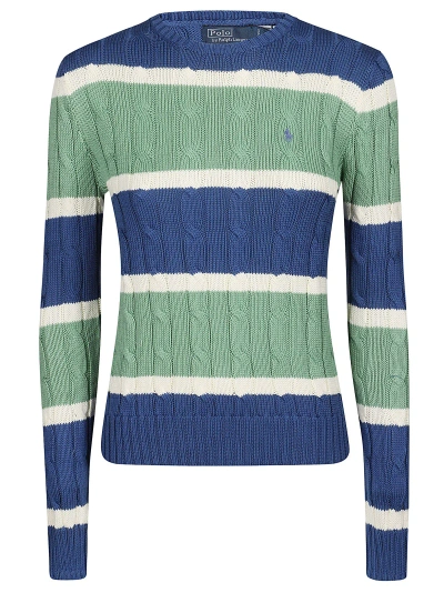Polo Ralph Lauren Julianna Sweater In Blue/pistacchio/cream