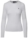 Polo Ralph Lauren Julianna White Cotton Sweater In Gray
