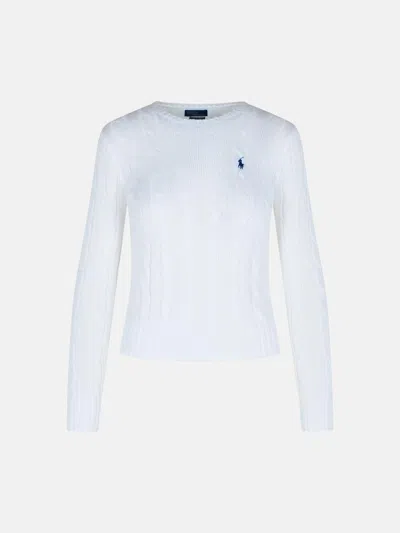 Polo Ralph Lauren 'julianna' White Cotton Sweater In Multi