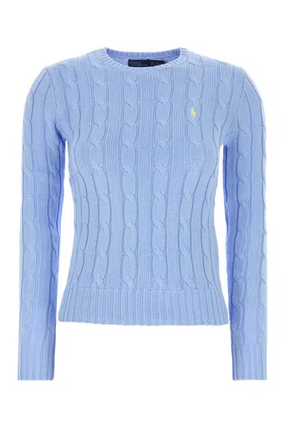 Polo Ralph Lauren The Julianna Slim Fit Cable-knit Sweater In Blue