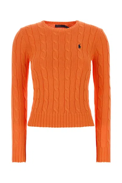 Polo Ralph Lauren Cable Knit Long Sleeve Sweater In Orange