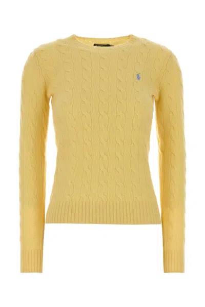 Polo Ralph Lauren Cable-knit Wool-cashmere Sweater In Yellow